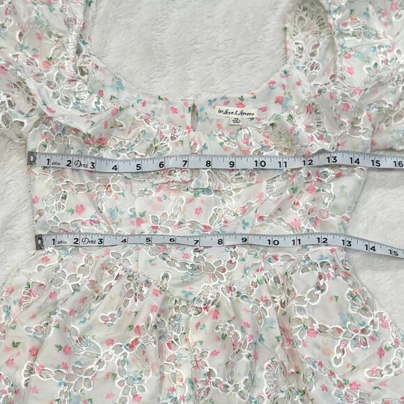 For Love & Lemons NWT Magnolia Pastel Floral Taffeta Mini Dress size XS - Picture 10 of 12